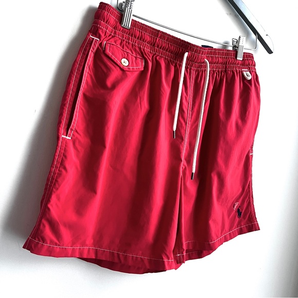 Polo by Ralph Lauren Men's Bright Red Athletic Shorts - Picture 2 of 8